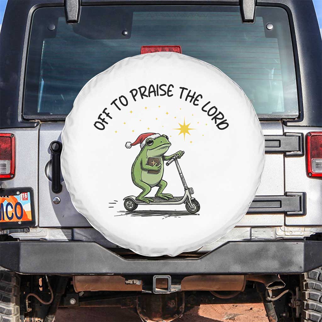 Off To Praise The Lord Spare Tire Cover Funny Frog Christian - Wonder Print Shop