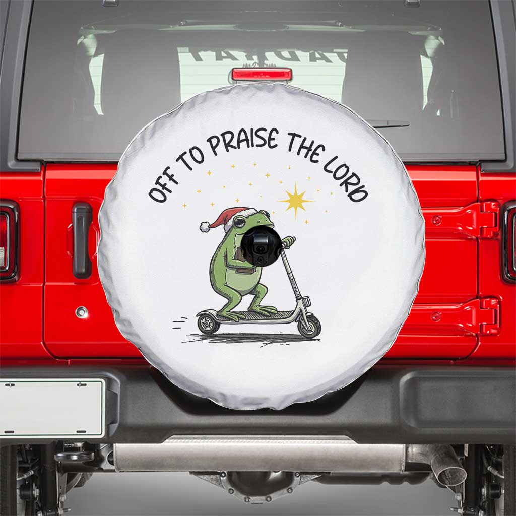 Off To Praise The Lord Spare Tire Cover Funny Frog Christian - Wonder Print Shop