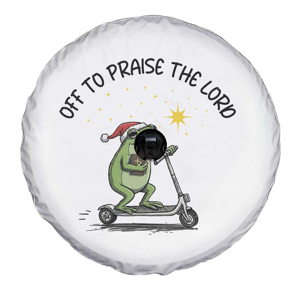 Off To Praise The Lord Spare Tire Cover Funny Frog Christian - Wonder Print Shop