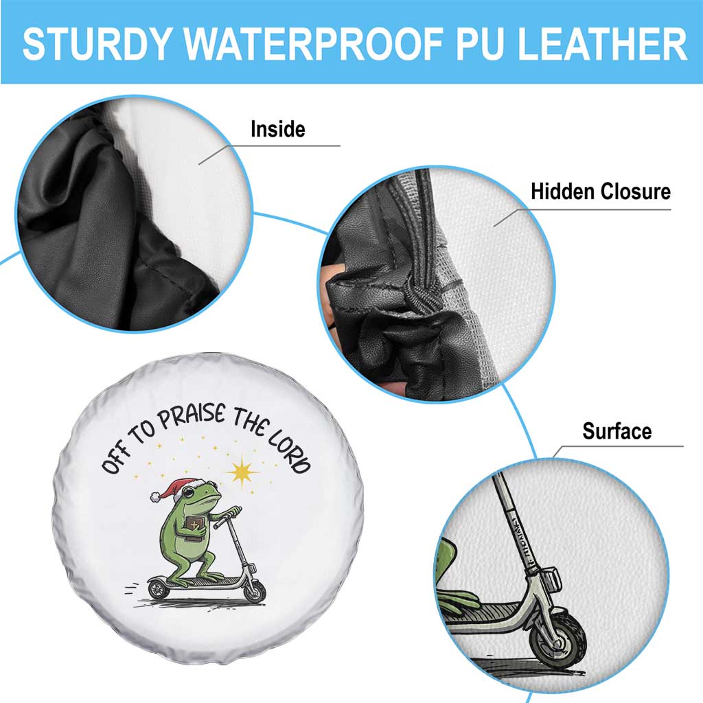 Off To Praise The Lord Spare Tire Cover Funny Frog Christian - Wonder Print Shop