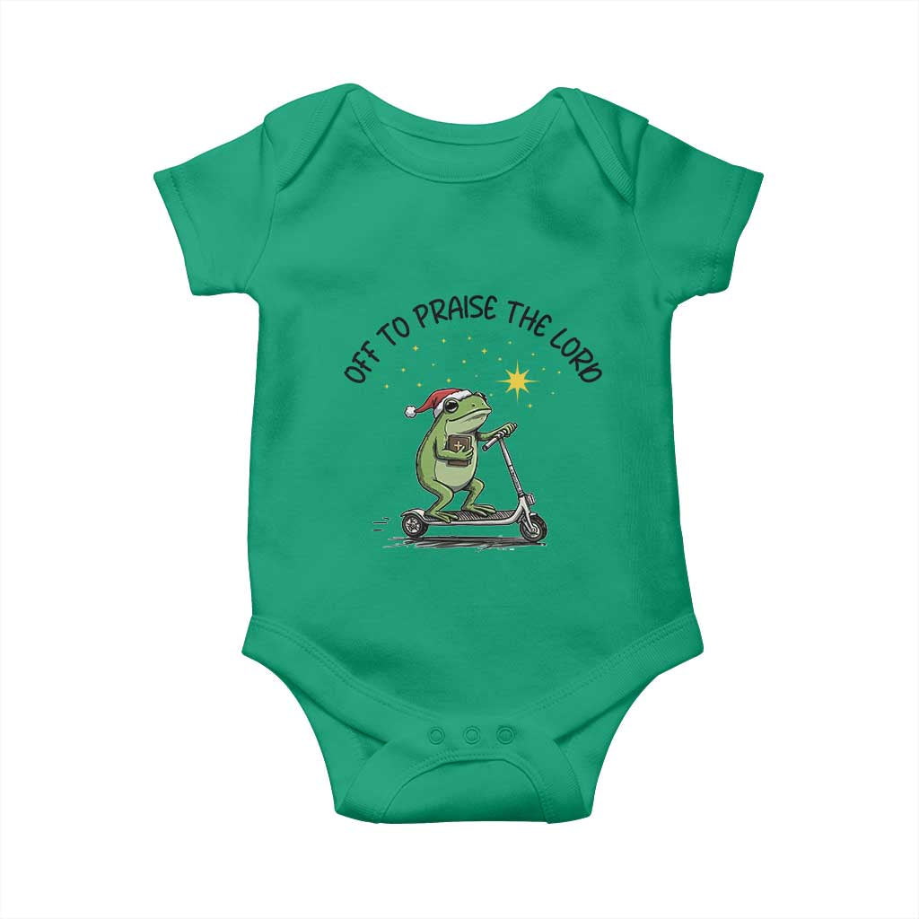 Off To Praise The Lord Baby Onesie Funny Frog Christian - Wonder Print Shop