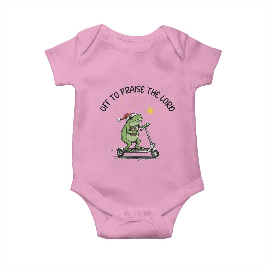 Off To Praise The Lord Baby Onesie Funny Frog Christian - Wonder Print Shop