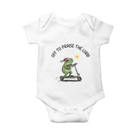 Off To Praise The Lord Baby Onesie Funny Frog Christian - Wonder Print Shop