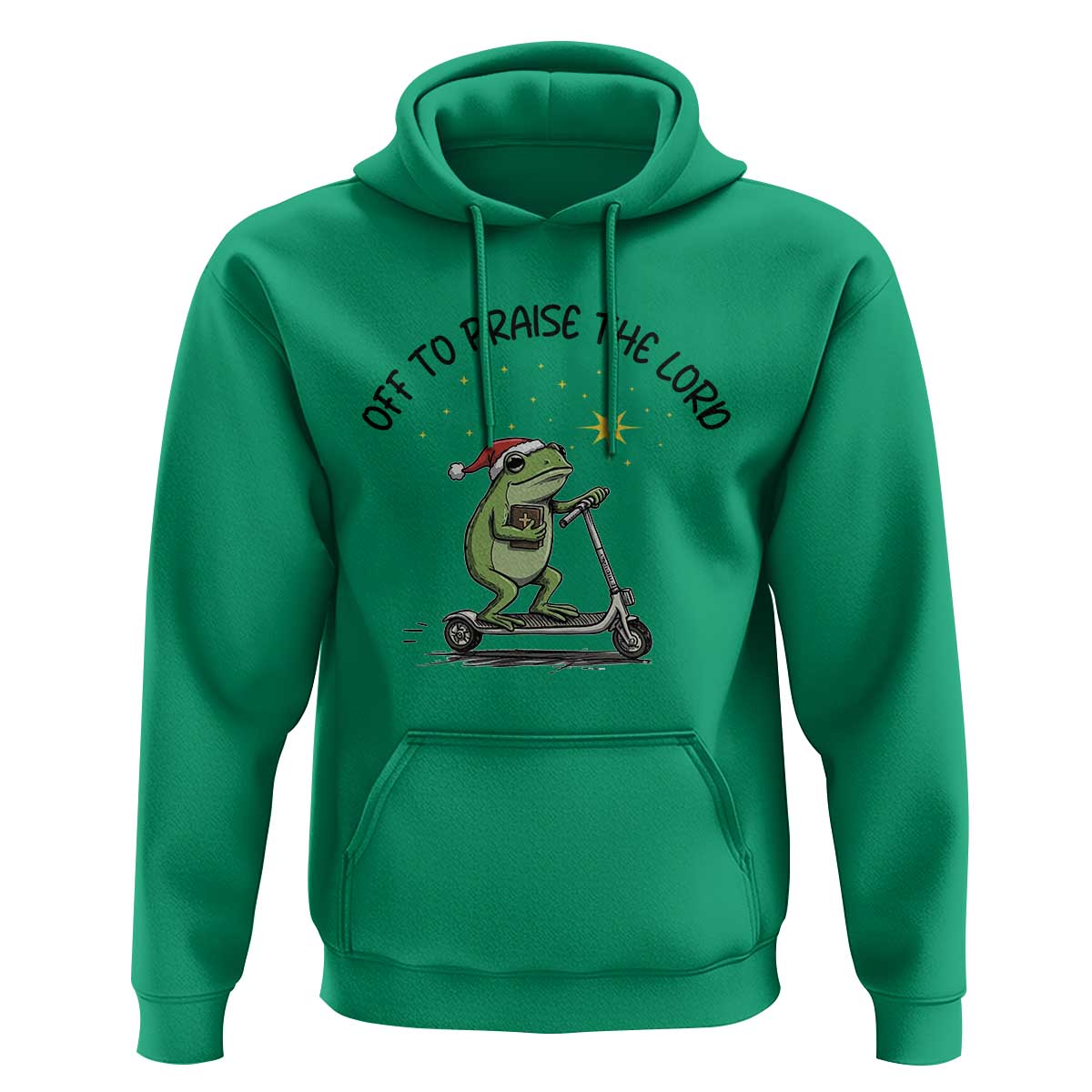 Off To Praise The Lord Hoodie Funny Frog Christian - Wonder Print Shop