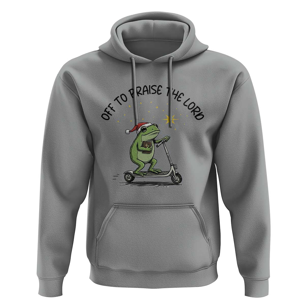 Off To Praise The Lord Hoodie Funny Frog Christian - Wonder Print Shop
