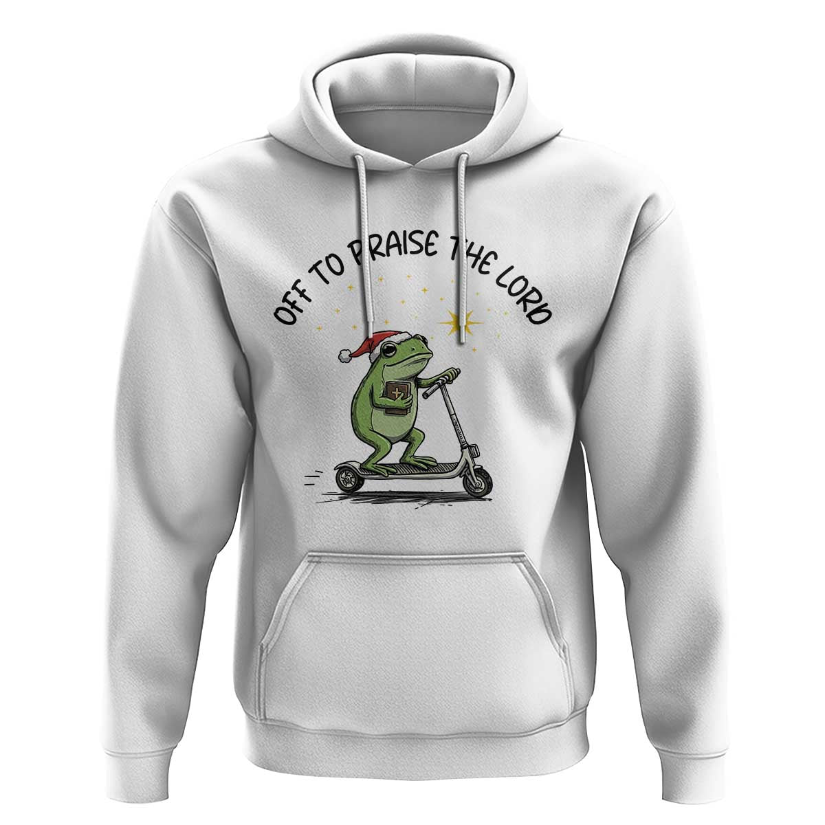 Off To Praise The Lord Hoodie Funny Frog Christian - Wonder Print Shop