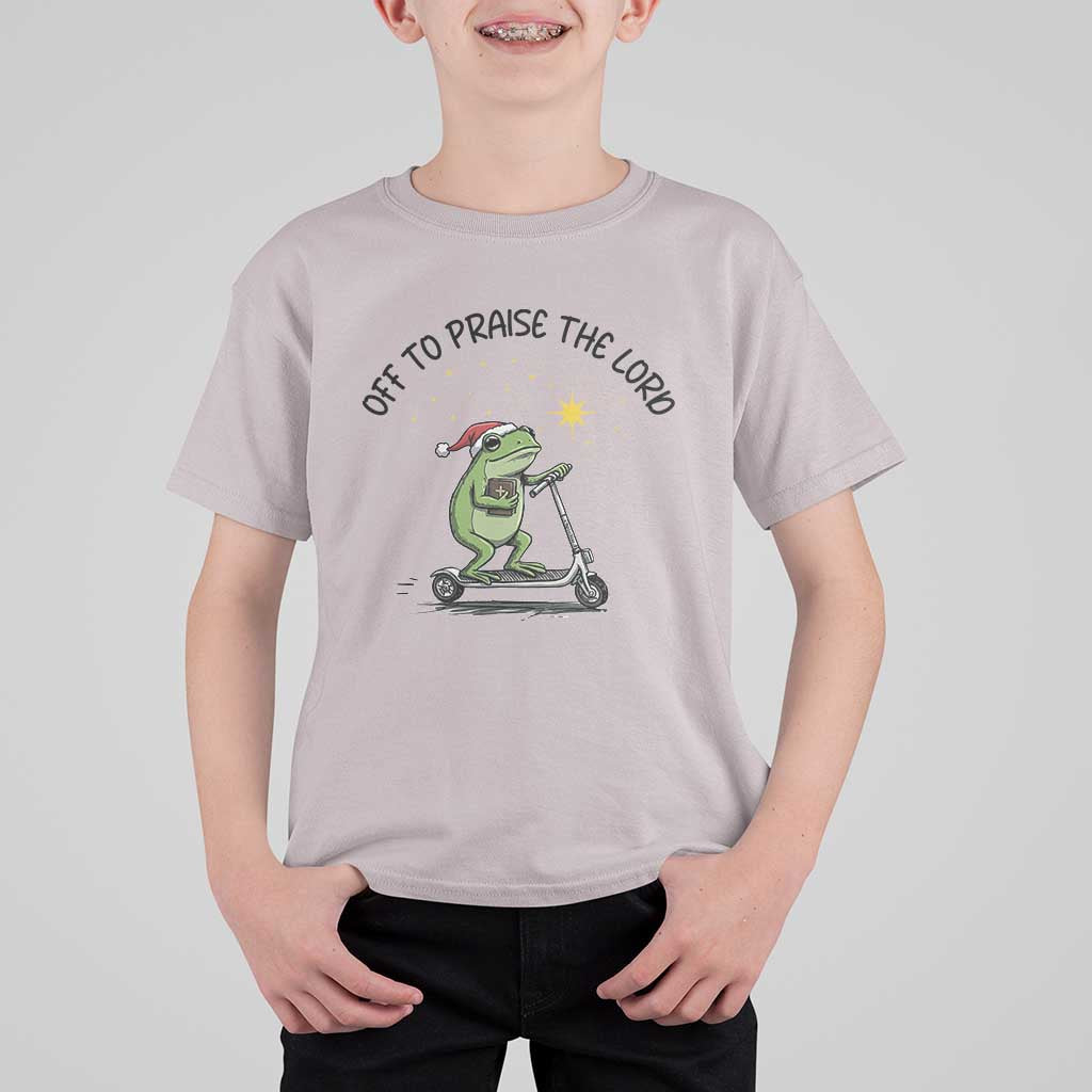 Off To Praise The Lord T Shirt For Kid Funny Frog Christian - Wonder Print Shop