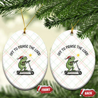 Off To Praise The Lord Ceramic Ornament Funny Frog Christian - Wonder Print Shop
