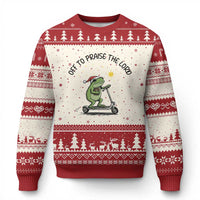 Off To Praise The Lord Ugly Christmas Sweater Funny Frog Christian - Wonder Print Shop