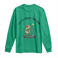 Off To Praise The Lord Long Sleeve Shirt Funny Frog Christian - Wonder Print Shop