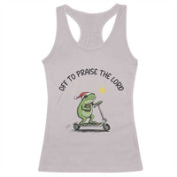 Off To Praise The Lord Racerback Tank Top Funny Frog Christian - Wonder Print Shop