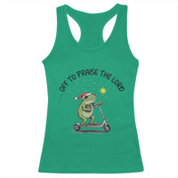 Off To Praise The Lord Racerback Tank Top Funny Frog Christian - Wonder Print Shop
