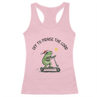Off To Praise The Lord Racerback Tank Top Funny Frog Christian - Wonder Print Shop