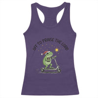 Off To Praise The Lord Racerback Tank Top Funny Frog Christian - Wonder Print Shop