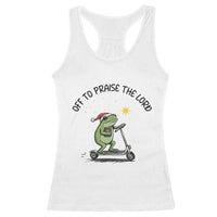 Off To Praise The Lord Racerback Tank Top Funny Frog Christian - Wonder Print Shop