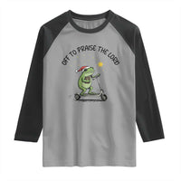 Off To Praise The Lord Raglan Shirt Funny Frog Christian - Wonder Print Shop