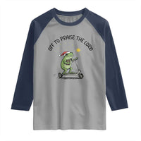 Off To Praise The Lord Raglan Shirt Funny Frog Christian - Wonder Print Shop
