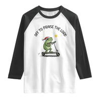 Off To Praise The Lord Raglan Shirt Funny Frog Christian - Wonder Print Shop