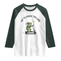 Off To Praise The Lord Raglan Shirt Funny Frog Christian - Wonder Print Shop
