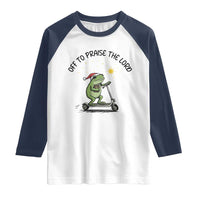 Off To Praise The Lord Raglan Shirt Funny Frog Christian - Wonder Print Shop