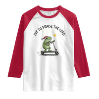 Off To Praise The Lord Raglan Shirt Funny Frog Christian - Wonder Print Shop