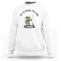 Off To Praise The Lord Sweatshirt Funny Frog Christian - Wonder Print Shop