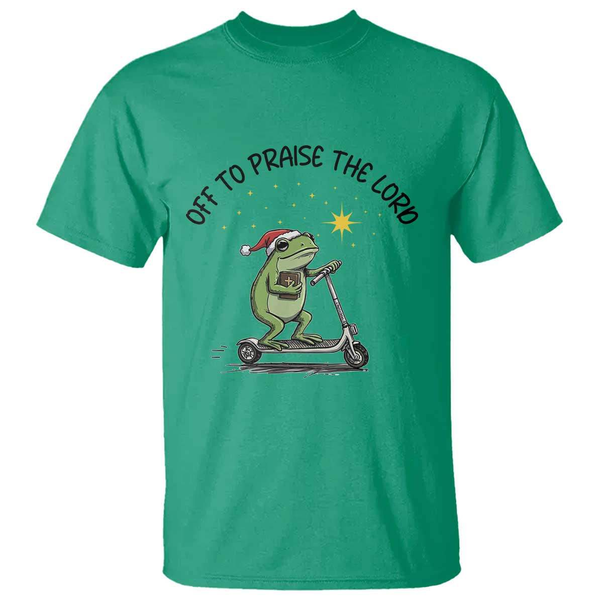 Off To Praise The Lord T Shirt Funny Frog Christian - Wonder Print Shop