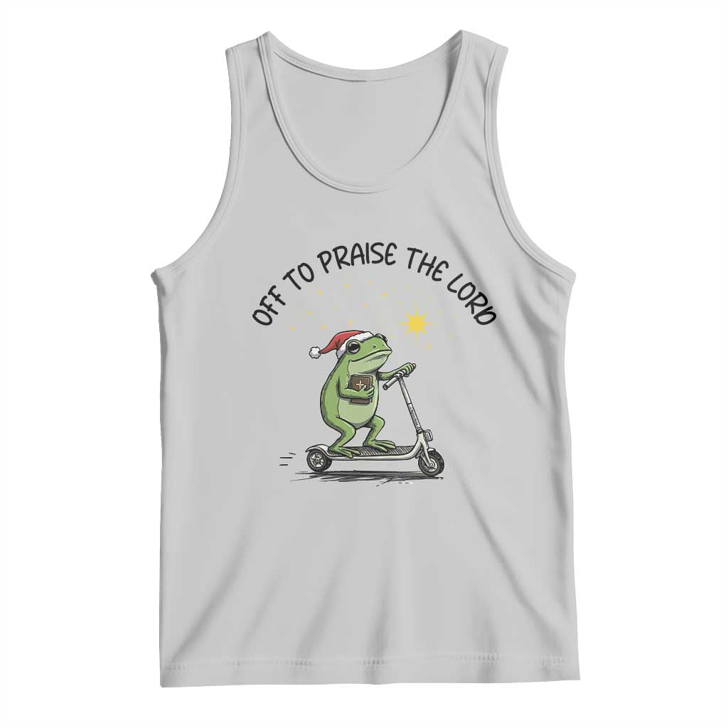 Off To Praise The Lord Tank Top Funny Frog Christian - Wonder Print Shop