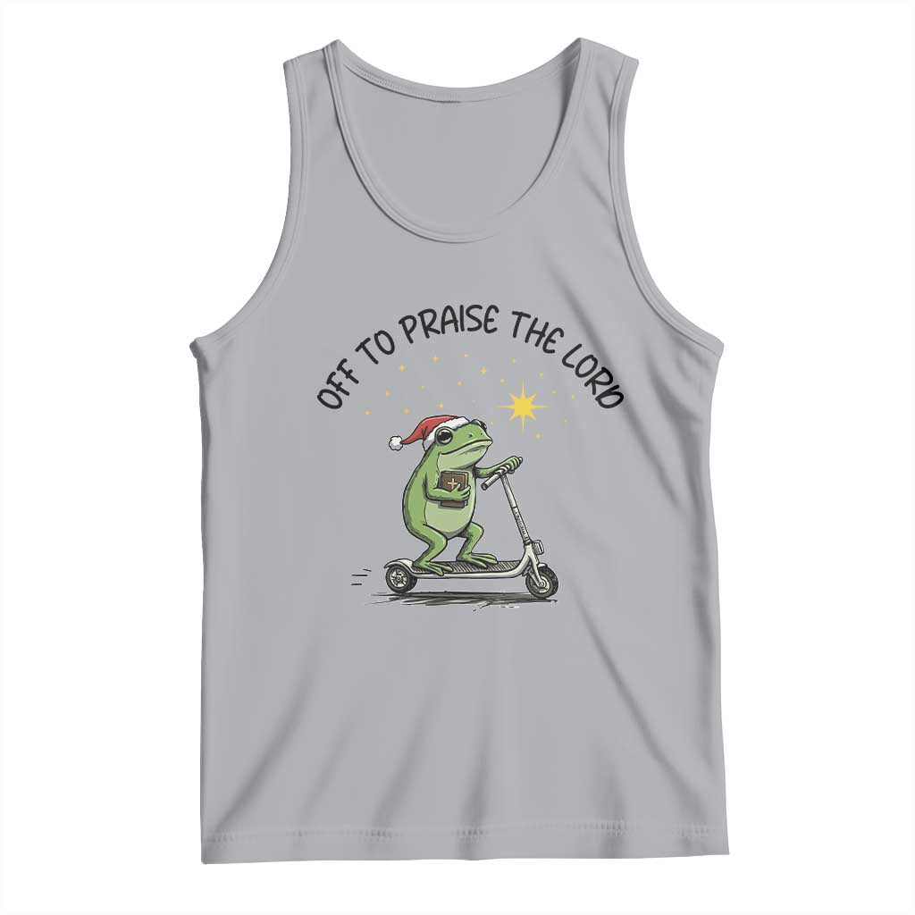 Off To Praise The Lord Tank Top Funny Frog Christian - Wonder Print Shop
