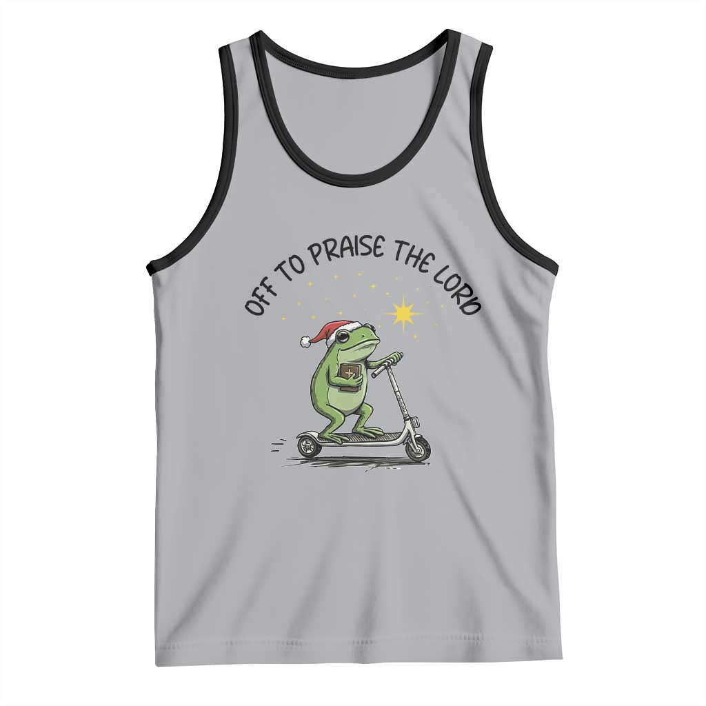 Off To Praise The Lord Tank Top Funny Frog Christian - Wonder Print Shop