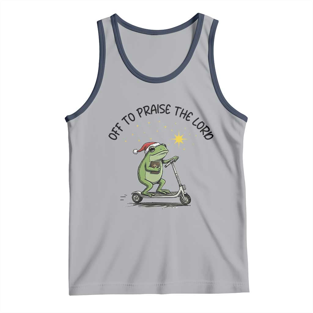 Off To Praise The Lord Tank Top Funny Frog Christian - Wonder Print Shop