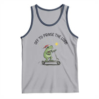 Off To Praise The Lord Tank Top Funny Frog Christian - Wonder Print Shop