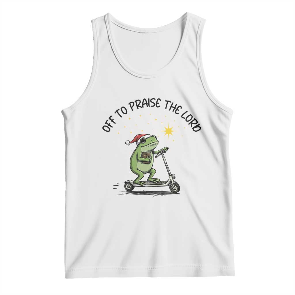 Off To Praise The Lord Tank Top Funny Frog Christian - Wonder Print Shop