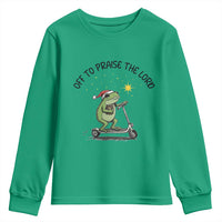 Off To Praise The Lord Youth Sweatshirt Funny Frog Christian - Wonder Print Shop