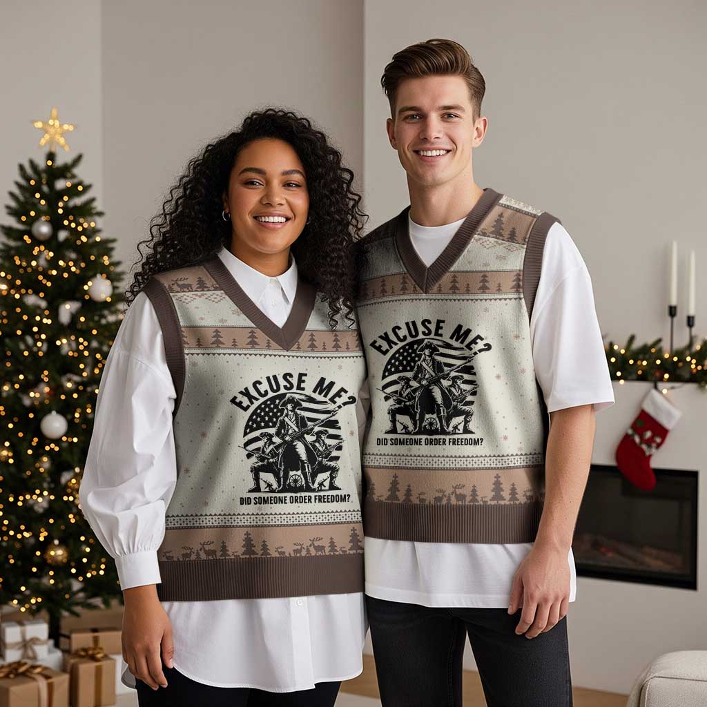 Freedom Resist Protest Civil Rights V-Neck Knit Sweater Vest Excuse Me Did Someone Order Freedom