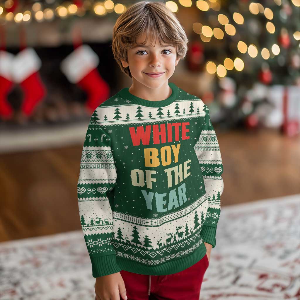 White Boy Of The Year Ugly Christmas Sweater Funny Statement