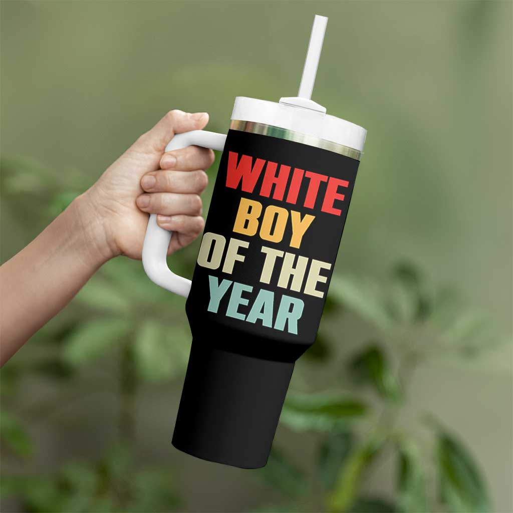 White Boy Of The Year Tumbler With Handle Funny Statement