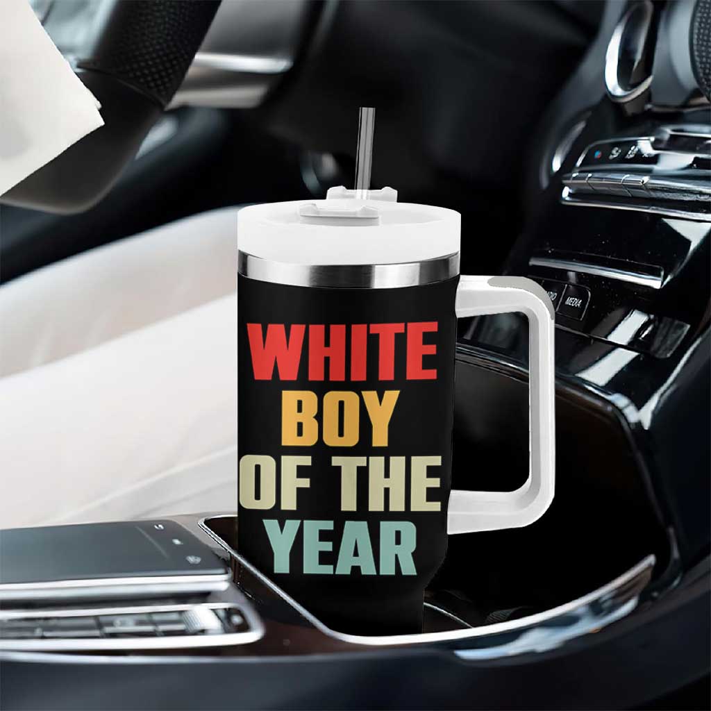 White Boy Of The Year Tumbler With Handle Funny Statement