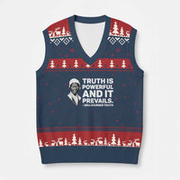 Sojourner Truth Quote V-Neck Knit Sweater Vest Truth is Powerful and It Prevails