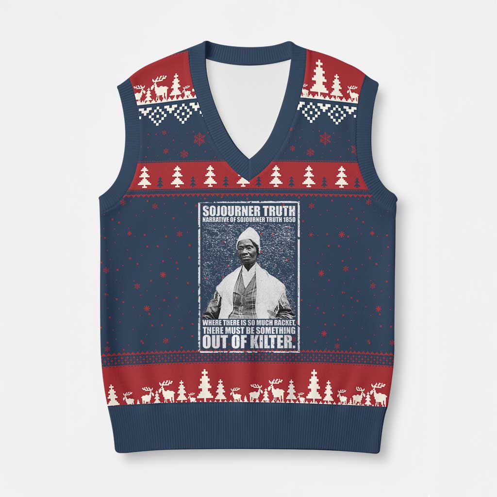 Sojourner Truth Quote V-Neck Knit Sweater Vest Black History Month