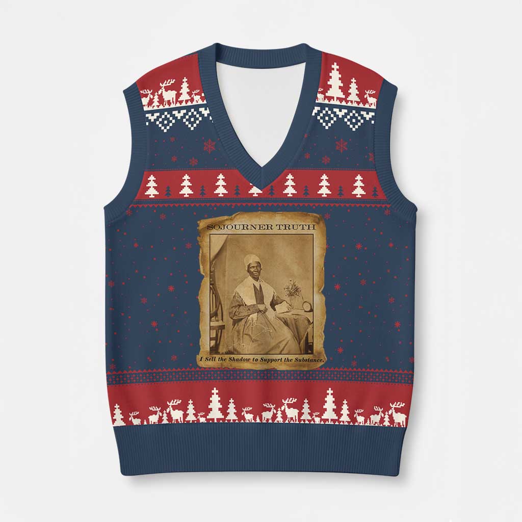 Sojourner Truth V-Neck Knit Sweater Vest Black Women Quote