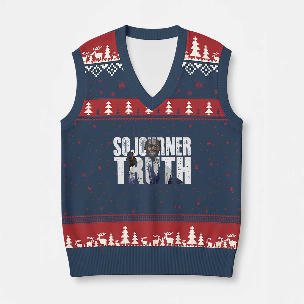 Sojourner Truth Quote V-Neck Knit Sweater Vest African American Historical Hero