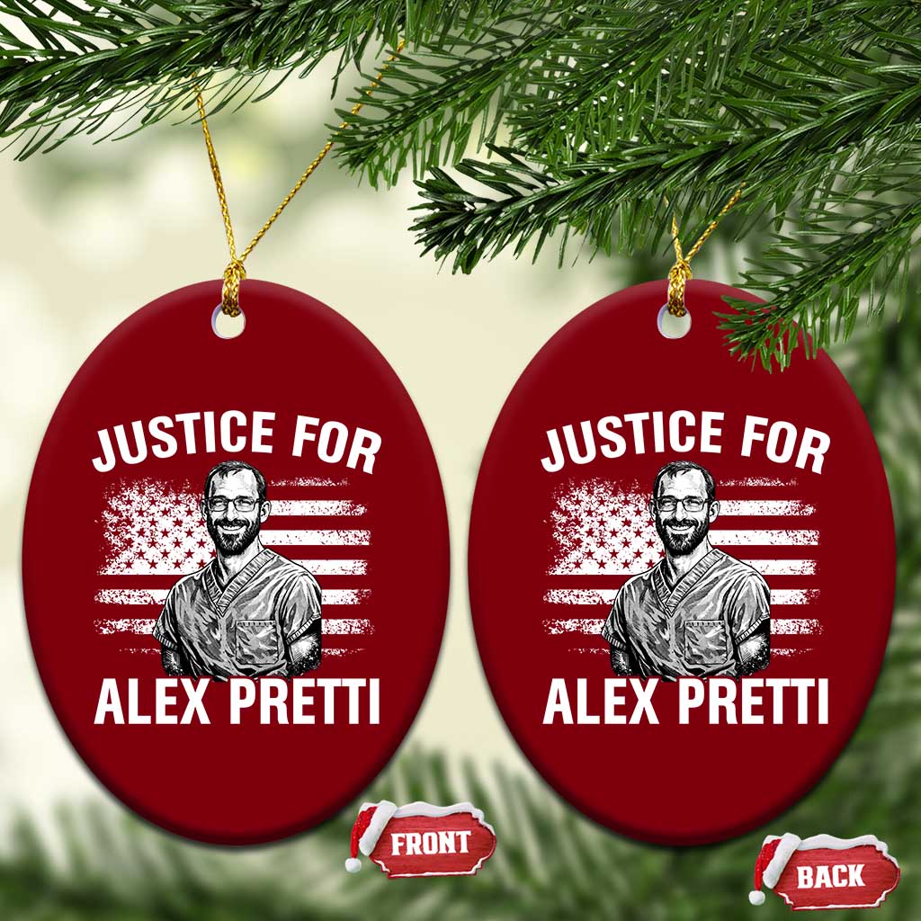 Justices for Alex Pretti Ceramic Ornament Resist Abolish ICE Protest