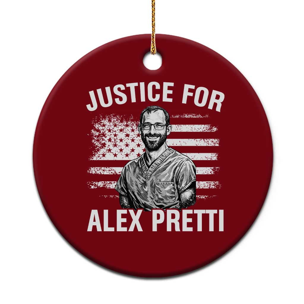 Justices for Alex Pretti Ceramic Ornament Resist Abolish ICE Protest