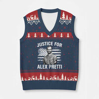 Justices for Alex Pretti V-Neck Knit Sweater Vest Resist Abolish ICE Protest