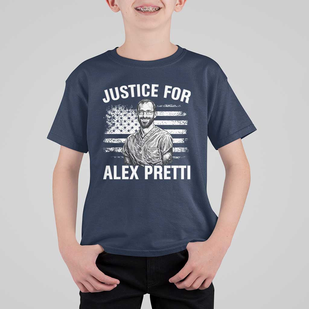 Justices for Alex Pretti T Shirt For Kid Resist Abolish ICE Protest