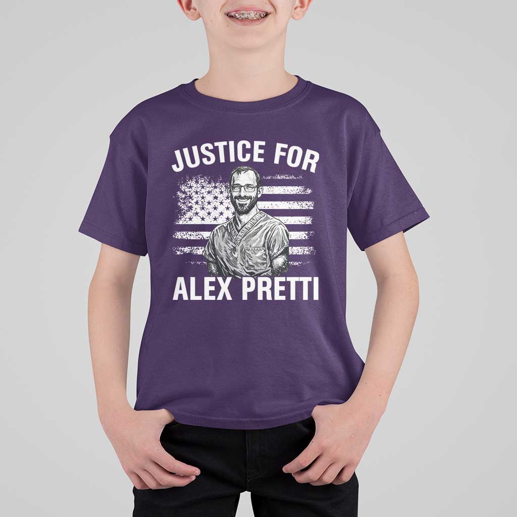 Justices for Alex Pretti T Shirt For Kid Resist Abolish ICE Protest