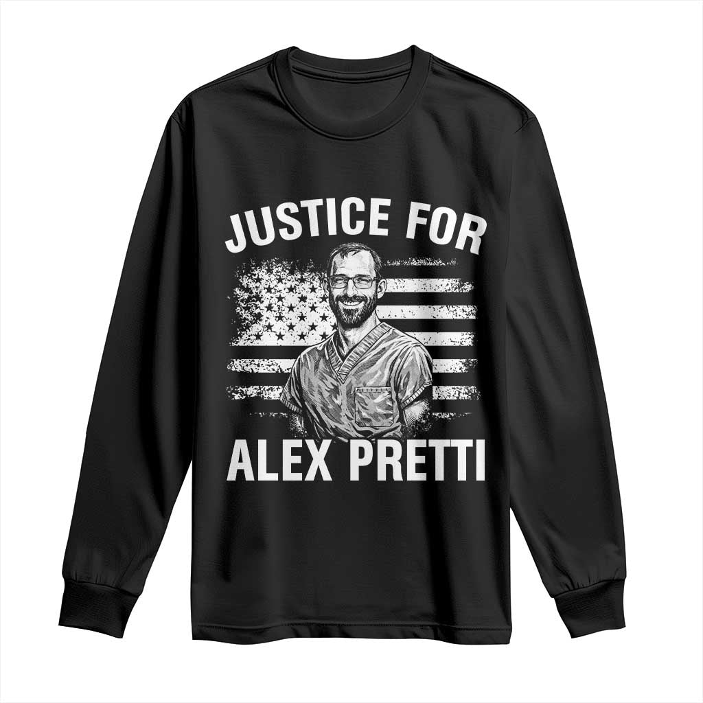 Justices for Alex Pretti Long Sleeve Shirt Resist Abolish ICE Protest
