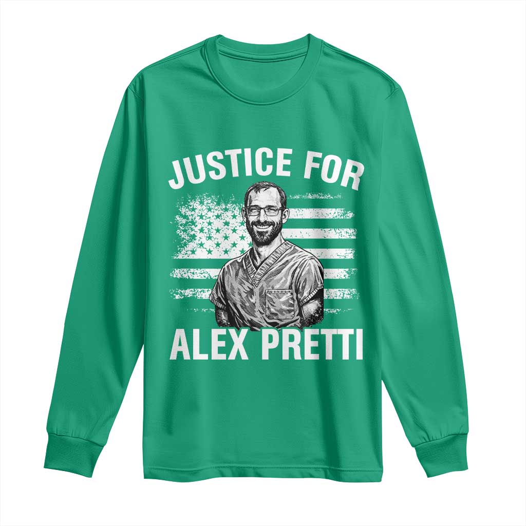 Justices for Alex Pretti Long Sleeve Shirt Resist Abolish ICE Protest