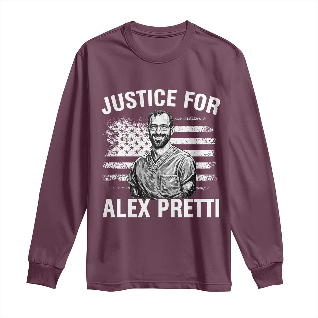 Justices for Alex Pretti Long Sleeve Shirt Resist Abolish ICE Protest